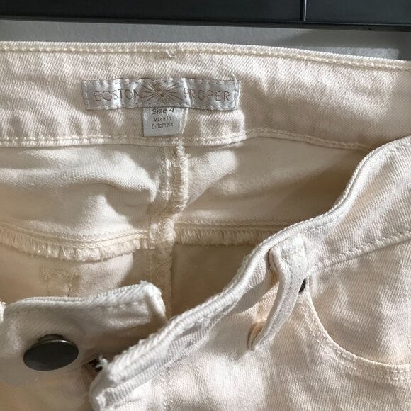 Boston Proper Cream/Ivory Mid-rise bootcut/flare jeans - Picture 5 of 7